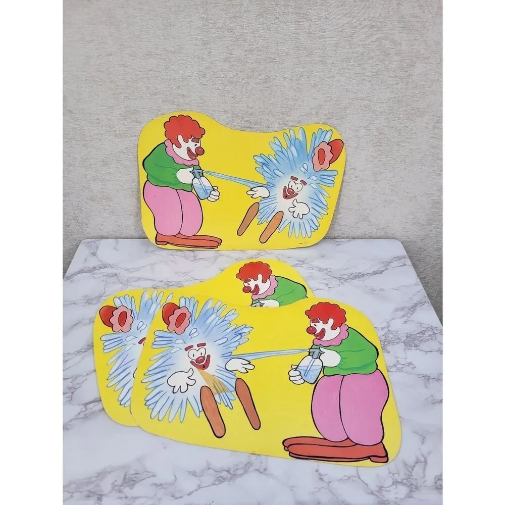 Vintage Clown Art Tissue Centerpiece Party Decorations Bundle Lot
